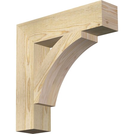 Ekena Millwork Thorton Block Rough Sawn Bracket, Douglas Fir, 4"W x 18"D x 18"H BKT04X18X18THR05RDF